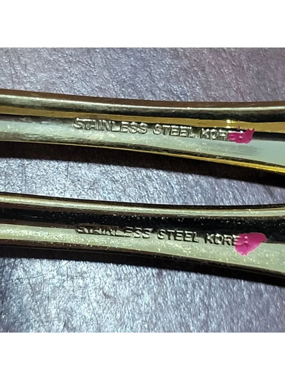 40 Piece Gold Electroplated Flatware Pierced Design Marked Stainless Steel Korea